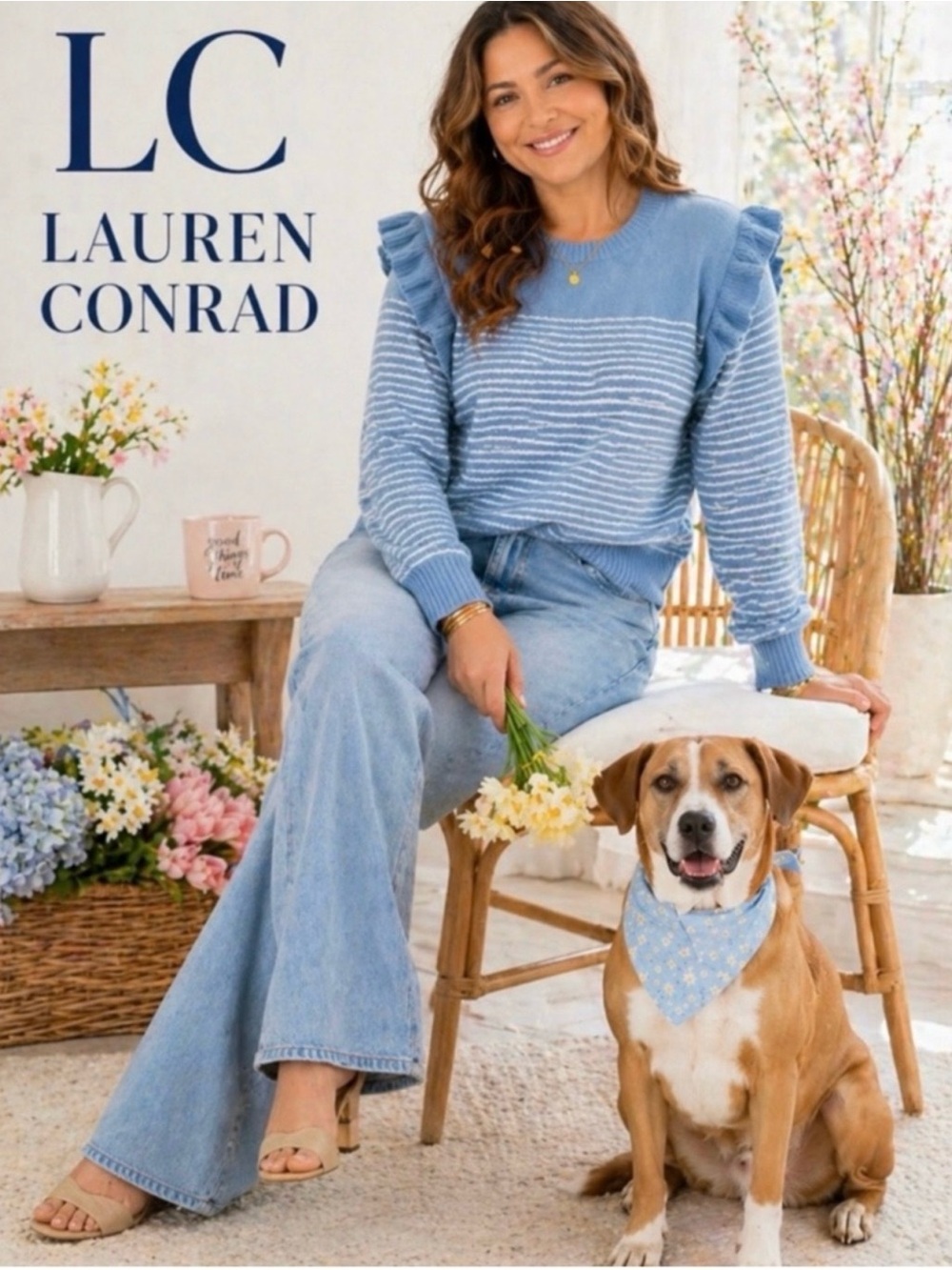 NWT LC Lauren Conrad Classic Chic Ruffle Sweater Size L